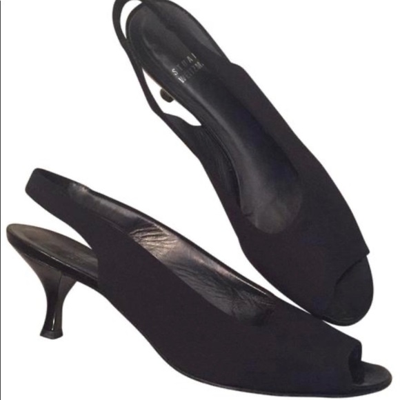 Stuart Weitzman 8.5 Narrow black Sling-backs - Picture 1 of 6